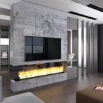Adjustable Remote Control Media Wall Mounted Led Flame Decor Electric Water Vapor Fireplace for sale