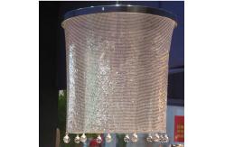 China Metallic Sequined Aluminum Mesh Shower Curtain , Mesh Drapery Fabric Soft Texture supplier