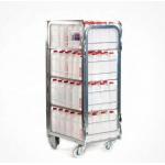 Supermarket Steel Milk Roll Cage Container Four Layers With Movable Shelf for sale
