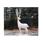 China Outdoor White Color Animal Statue Fiberglass Deer Sculpture for sale