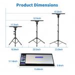 Steel 1530mm Height Computer Tripod Stand With Tray for sale