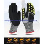 Oilfield HPPE Impact Sandy Nitrile Coating TPR Anti Impact Cut Resistant Gloves for sale
