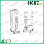 Carbon Steel SMD SMT ESD PCB Shelf Chrome Wire Storage Shelving Rack Trolley Cart for sale