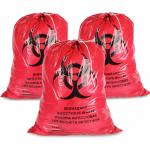 Drawstring HDPE Autoclavable Biohazard Garbage Bags For Hospital for sale