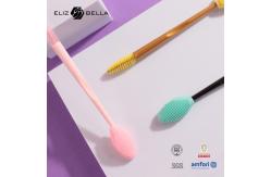 China Waterproof Silicone Eyelash Brush Disposable Silicone Mascara Wands With PP Handle supplier