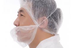 China Breathable Anti Dust Single Elastic Nonwoven Beard Cover 10gsm supplier
