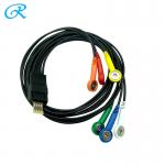 60cm 90cm, 6 Lead black  Holter ECG Cable, Snap,  Schiller MT101 / MT102 Compatible, China Medical for sale