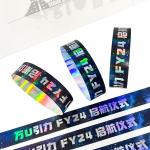 Silver Customized Shiny Laser Glitter Event Wristband for Fashionable Party Entry