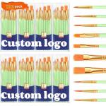 Wooden Handle 100 Packs 10 Pcs Artist Brushes Set For Acrylic And Oil Painting for sale