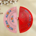 Fashionable Spanish Fan Elegant Wooden Hand Fan Chinese Vintage Solid Color Plain Folding Fan for Costume Parties Decorations for sale