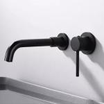 Brass Modern Wall Mounted Single Handle Basin Mixer Lever Handle for sale