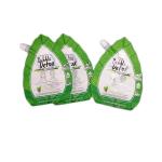 Custom Printed Design Green Irregular Spout Pouch Packaging With Foil for sale