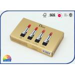 Gold Cardboard Folding Box Printed Inside Plastic Tray For Lipstick
