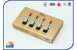 China Gold Cardboard Folding Box Printed Inside Plastic Tray For Lipstick supplier
