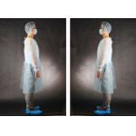 White Color Impervious Disposable Gowns Polypropylene Material With Elastic Cuff for sale