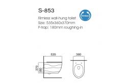 China White Ceramic Sanitary Ware One Piece Toilet Wall Hung Back To Wall Rimless supplier