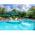 Outdoor Commercial Swimming Pool With Fiberglass Spiral Tube Water Slide Set for sale