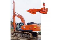 China Telescopic Arm With Clamshell Bucket For 50ton Excavator 32m Yellow Red supplier