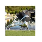 Contemporary Decoration Matt Stainless Steel Bull Sculpture With Size 180cm Length for sale