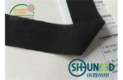 China Enzyme Wash 90℃ Plain Weave Waistband Woven Interlining Black With Adhesive supplier