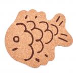 ISO9001 Engraved Cork Fish Shaped Coasters Eco Heat Resistant for sale