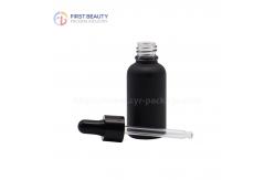 China Empty Essential Oil Dropper Glass Bottles Matte Black 5ml - 100ml supplier