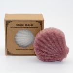 Cinnamon Pink Eco Friendly Face Pack Cleaning Sponge Shell Shape Body Konjac Sponge for sale