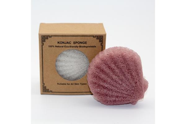 Cinnamon Pink Eco Friendly Face Pack Cleaning Sponge Shell Shape Body Konjac Sponge