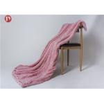 Pink stone embossed Plush fluffy faux Fur sherpa fleece non-shedding Blanket  For Winter for sale
