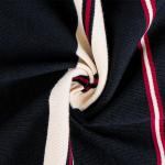 Double Yarn Striped Shirt Fabric , Combing Striped Cotton Knit Fabric