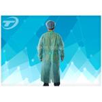 CPE Yellow Disposable Coveralls Waterproof Disposable Gown With Knitted Cuff