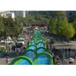Outdoor Inflatable Slide The City Huge Water Slide 2 Lanes Quadruple Stitching for sale