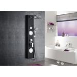 Black Tempered Glass Waterfall Shower Panel , ROVATE Massage Shower Panel for sale
