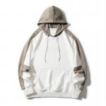 100% Cotton Cool Long Sleeve Sweatshirts Drop Shoulder Color Block Drawstring Hoodie for sale