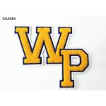 Size 6X6 Cm Sew On Embroidered Patches , Chenille Alphabet Patches for sale