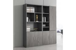 China 71 Inch Office Wooden Filing Cabinets Boss Desk Matching Bookcase Brown supplier