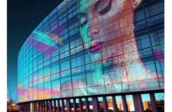 China Ultra HD Energy Saving Hanging Transparent LED Screen Iron Cabinet IP65 P10 supplier