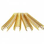 11.1 MM Gold Spiral Coils Gold Spiral Binding Gold Plating Double Loop Wire O For Calender for sale