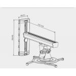 Wall Distance 375mm Projector Ceiling Mount Bracket 360 Adjustable