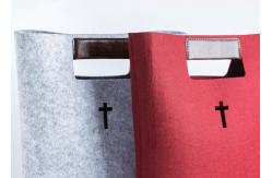 China Minimalist Design Felt Handbag Comfortable Feeling With Leather Handle supplier