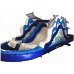 Lovely Dolphin Long Blow Up Slippery Slide , Children Little Tikes Inflatable Water Slide for sale