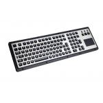 Dynamic IP65 Brushed Steel Ruggedized Keyboard With Touchpad