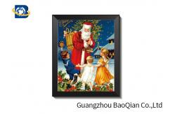 China Unique Designer Christmas Father 3d Picture , 30x40cm 3d Stock Wallpaper With Black Frame supplier