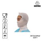 35CM White Cotton Protective Hood FDA Disposable Hood With Overlock Sewing for sale