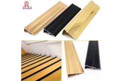 China Stair Edge Protection Aluminium Stair Nosing Edge Trim With Insert Rubber supplier