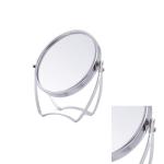 Round PU Leather Double Sided Adjustable Cosmetic Table Mirror with Rotatable Function for sale