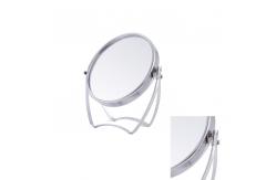 China Round PU Leather Double Sided Adjustable Cosmetic Table Mirror with Rotatable Function supplier