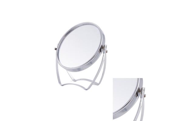 Round PU Leather Double Sided Adjustable Cosmetic Table Mirror with Rotatable Function