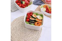 China 1200ml Biodegradable Takeaway Bowl White Paper Square Salad Bowls With Lid supplier