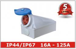China 16A 32A 63A 125 Amp Wall mounted Industrial Socket Outlets Appliance Inlet supplier